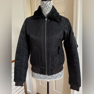 Ralph Lauren Polo Jeans Company M Bomber Flight Jacket Black Vintage Women’s